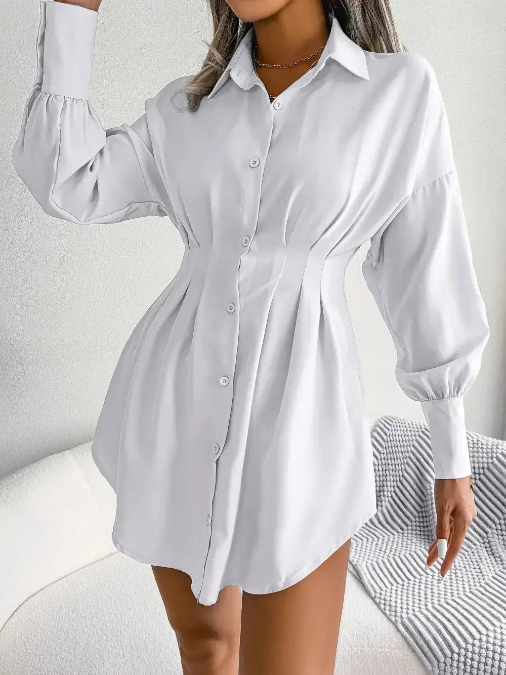 picture ofCasual Buttons Long Sleeve Shirt Dress
