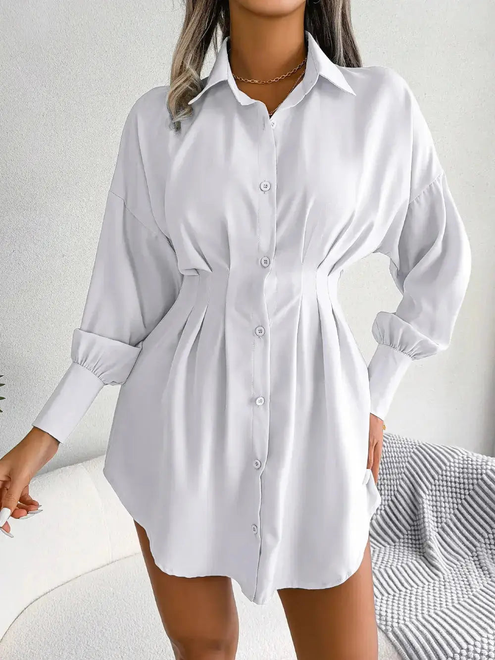 picture ofCasual Buttons Long Sleeve Shirt Dress