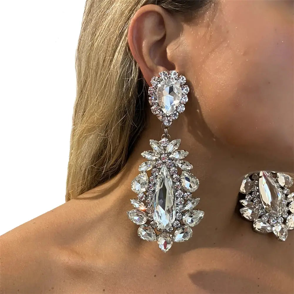 Glimmering Waterfall Crystal Earrings